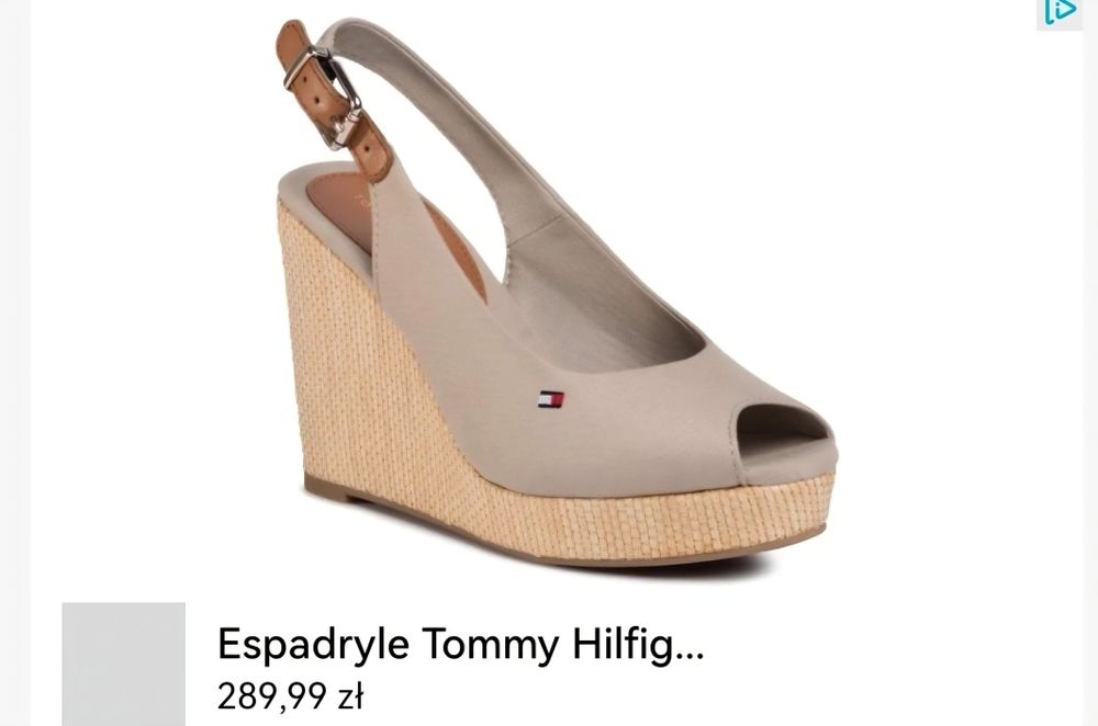 Buty espadryle na koturnie Tommy Hilfiger