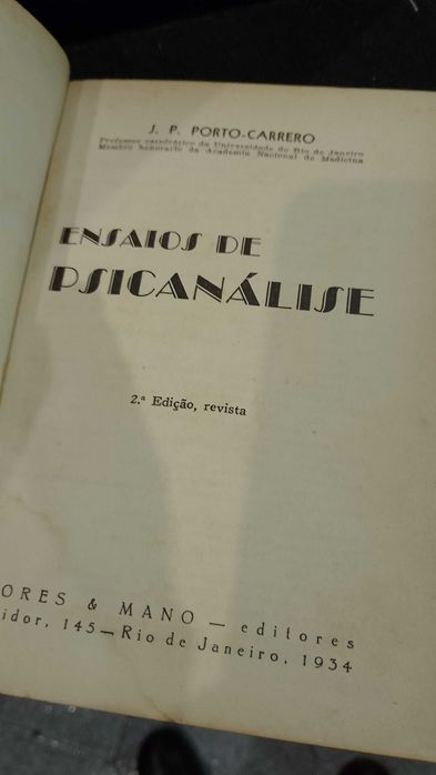 Ensaios de Psicanálise - J. P. Porto-Carrero