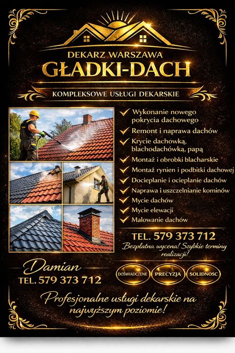 Usługi dekarskie | Dekarz | Naprawa dachu | Rynny | Dachy