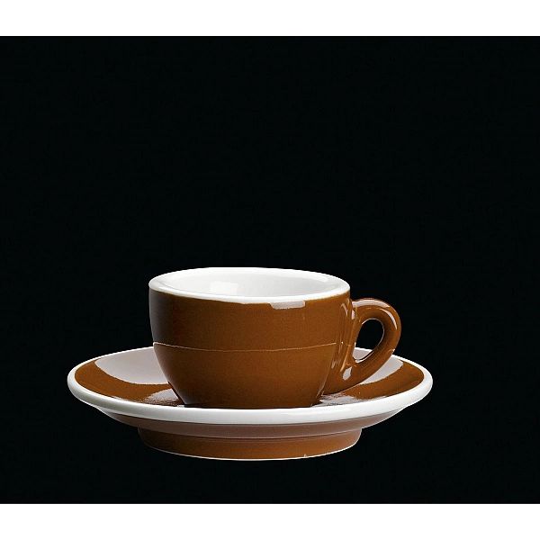 Filiżanka Cilio Roma do espresso, ze spodkiem, 0,05 l, brąz