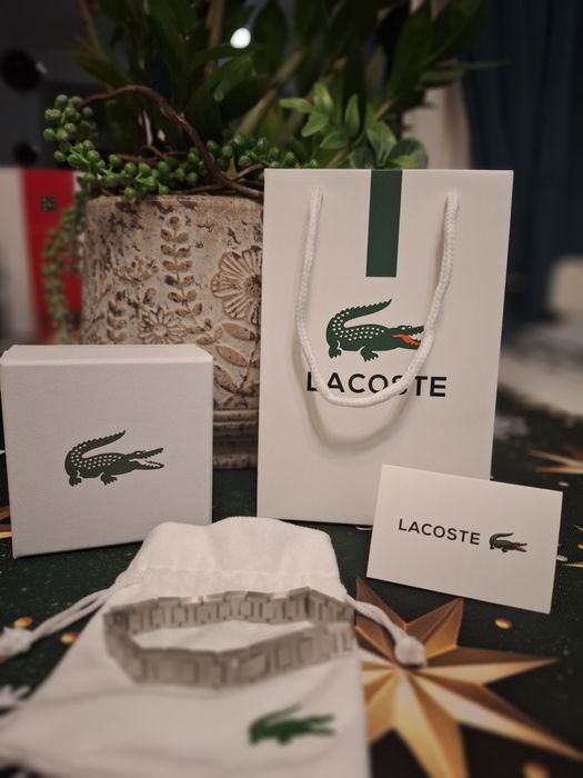 Bransoletka Lacoste Metropole - męska czarna NOWA
