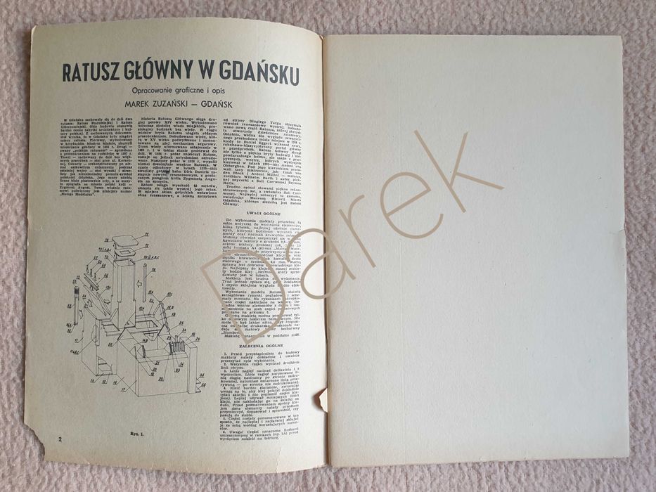 RATUSZ GŁÓWNY w Gdańsku Mały Modelarz 7/1977 MM