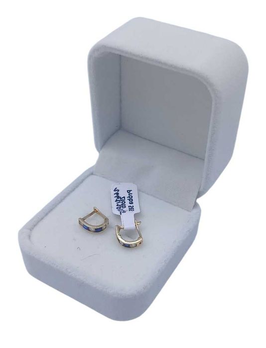 Złote kolczyki z cyrkoniami 585p (14k) / 0,84 g
