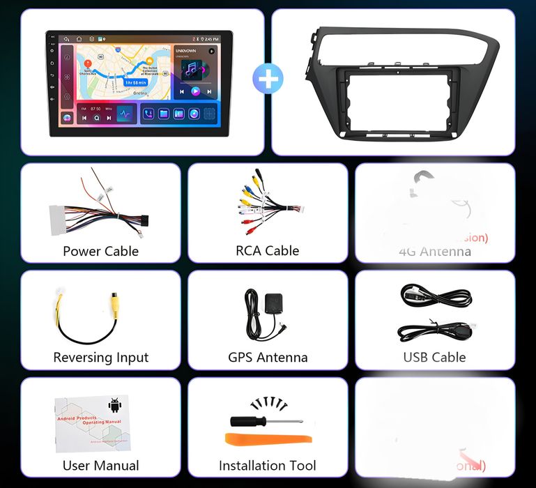 Radio nawigacja HYUNDAI i20 2018  2019  2020NAVI GPS Android