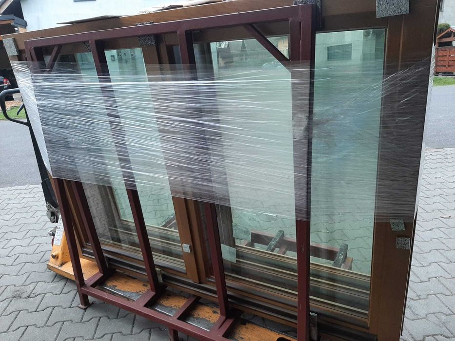 Okno drewniane dębowe dwuskrzydłowe 192cm x 138cm