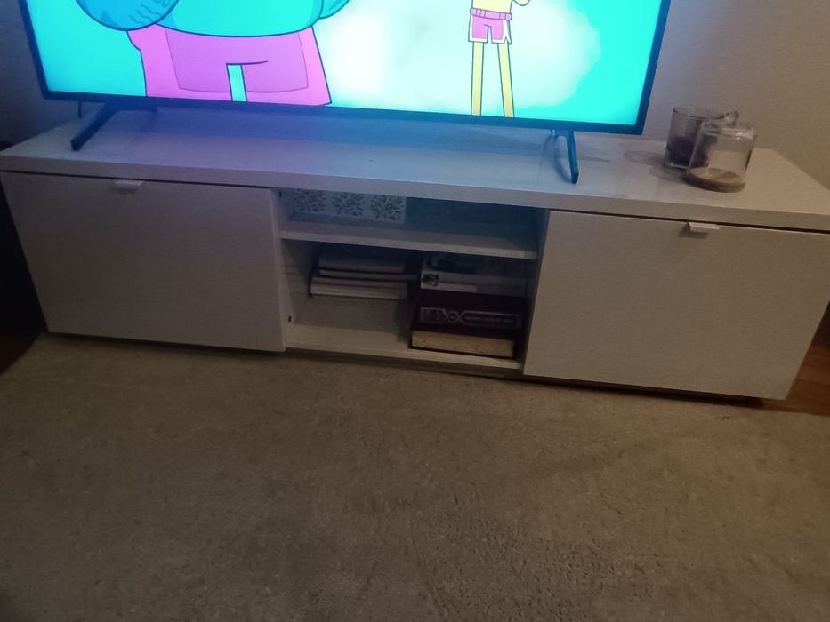 Móvel TV, brilh branco, 160x42x45 cm