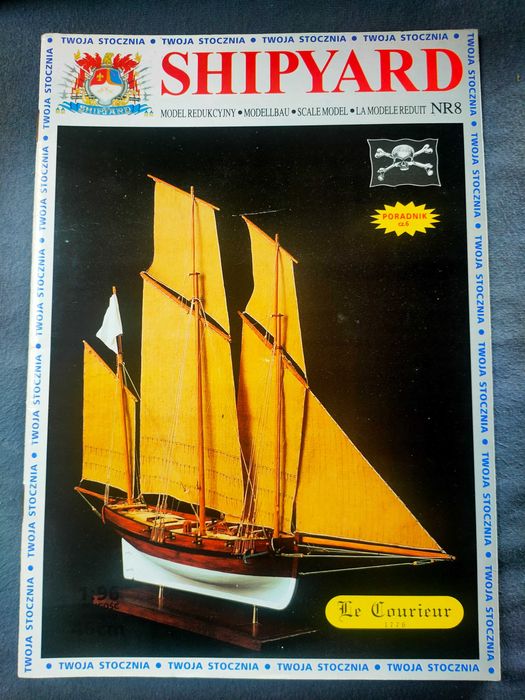 Lugier korsarski Le Courer, Shipyard nr 8, 1/96, model kartonowy