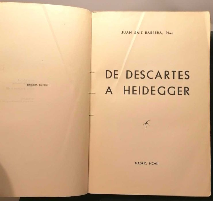 De Descartes a Heidegger, de Juan Saiz Barbera (ed. espanhola de 1951)