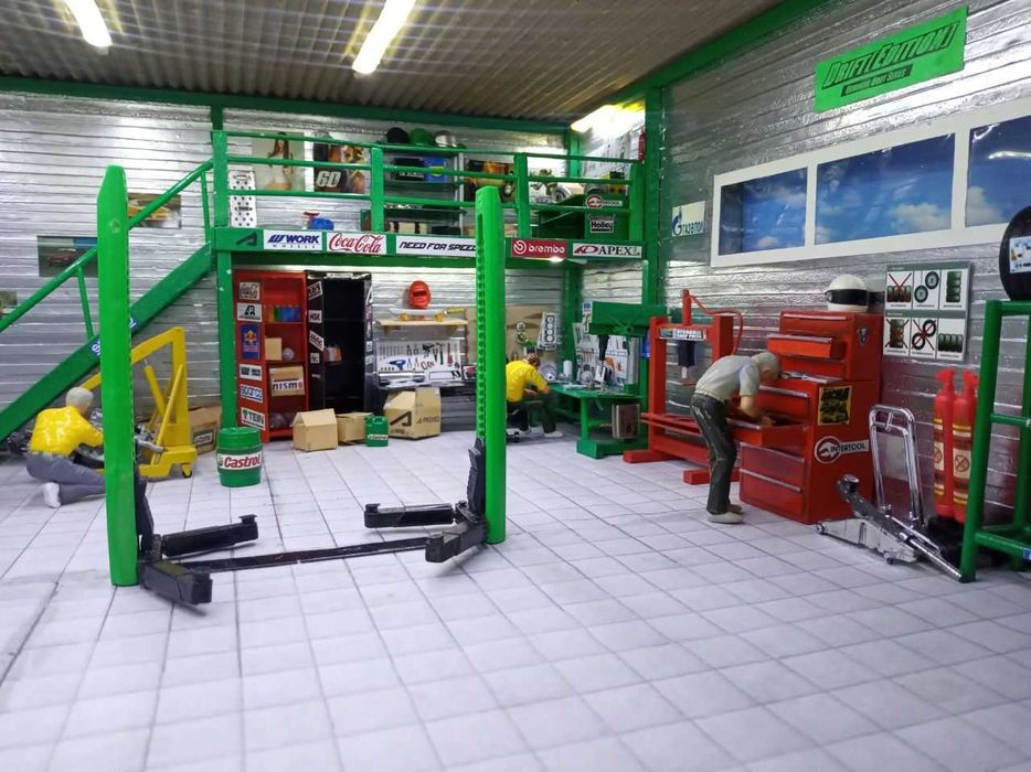 Діорама гараж (сервіс) для масштабних моделей авто 1/24 1/25