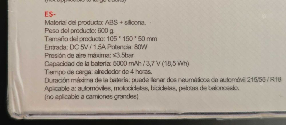 Bomba de ar a bateria pneus carro mota bicicleta