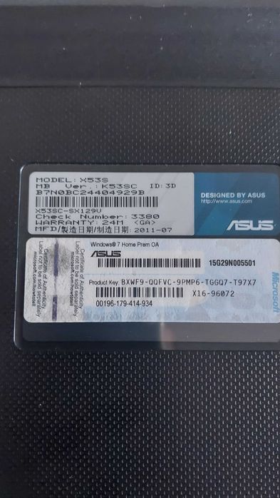Laptop Asus X53S