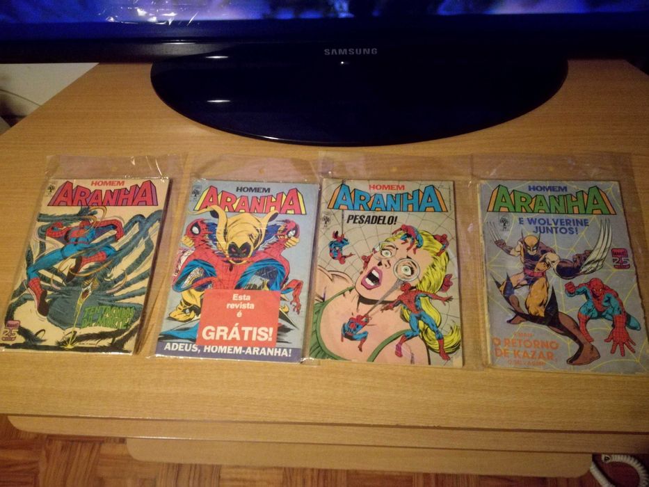 Lote 9 livros antigos Banda Desenhada/Comics Spider Man (Homem-Aranha)