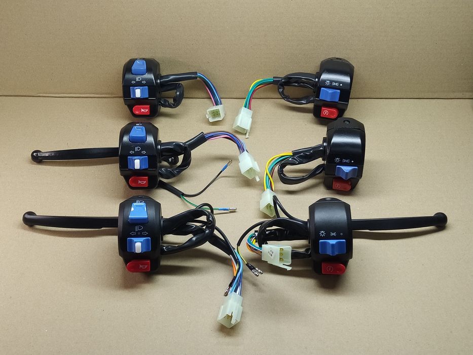 Блоки кнопок руля скутера GY6 (ПРАВЫЙ/ЛЕВЫЙ) +рычаги
