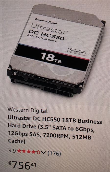 18TB WD Gold / Ultrastar  DC HA750 / Disco Duro / Discos Rígido  / HD