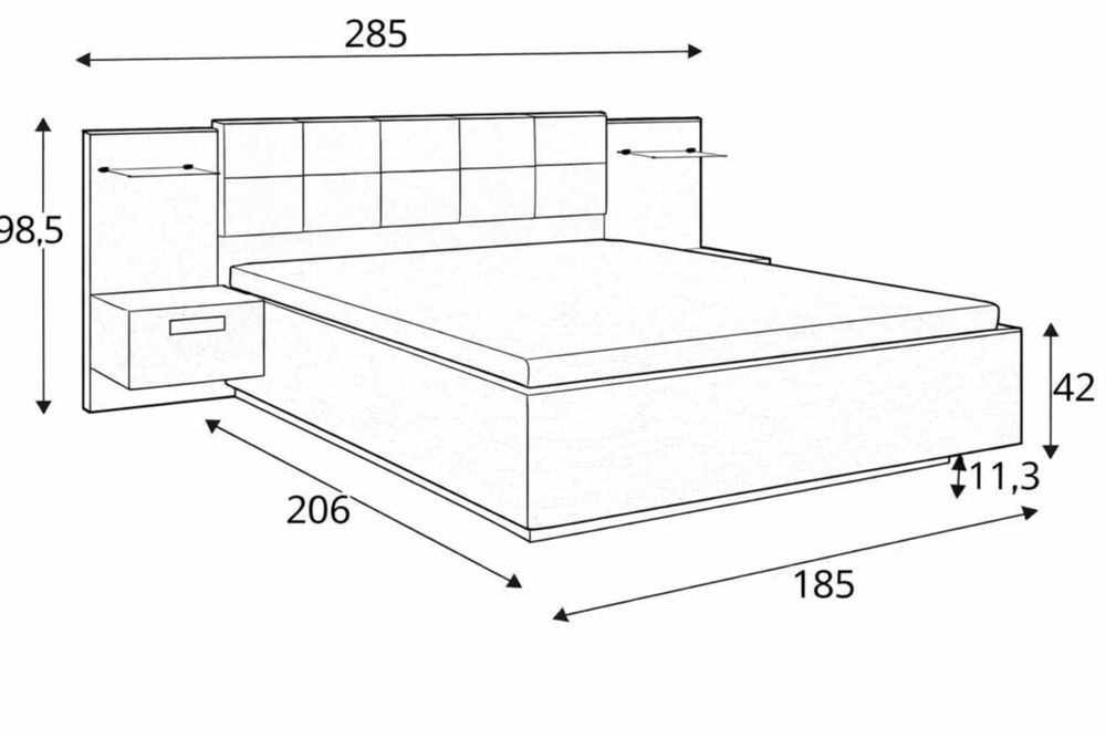 Łóżko Black Red White - KASSEL