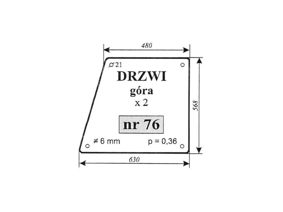 szyba drzwi góra massey ferguson 255 76