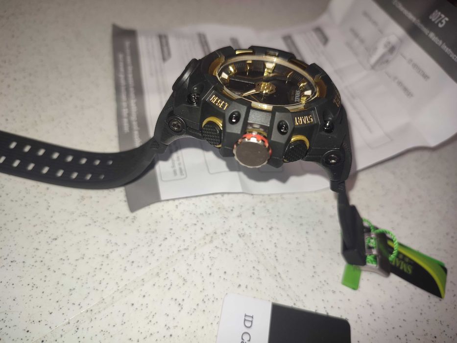 Мужские наручные спортивные часы Smael. Black-gold.