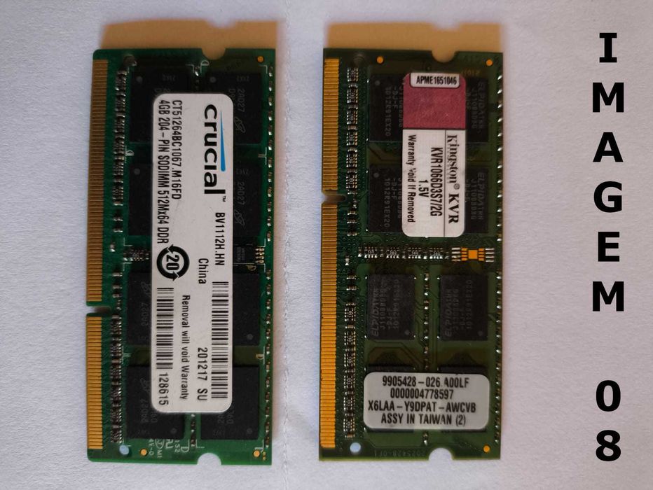 Memórias Diversas Marcas SODDIM DDR3 - Kits 02 unidades