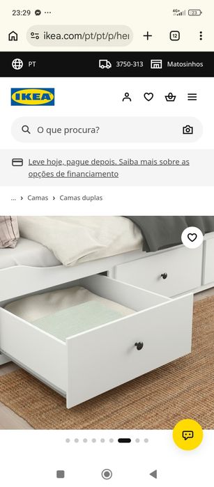 Cama dupla do Ikea com dois colchões