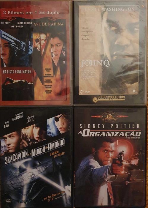 DVDs de filmes de acção de Hollywood