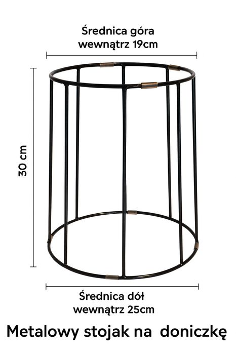 Metalowy stojak na kwiaty 30 cm – stabilny, czarny