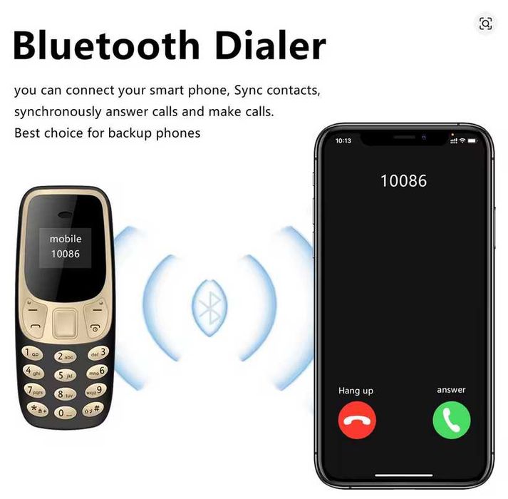Mini telemóvel com Bluetooth