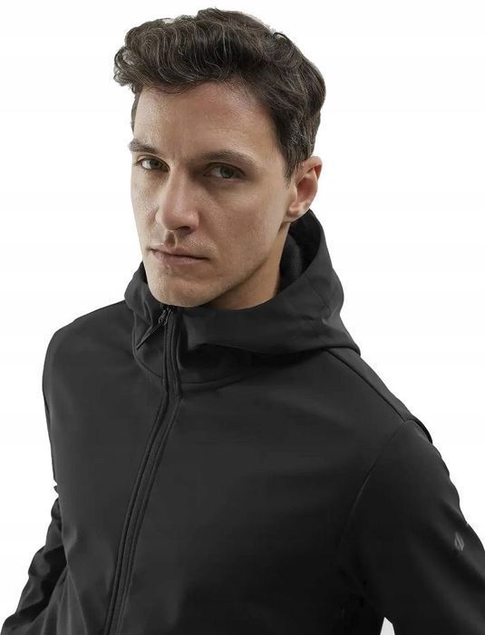 4F Męski Softshell Kurtka Sportowa Na Wiatr Z Kapturem Xl
