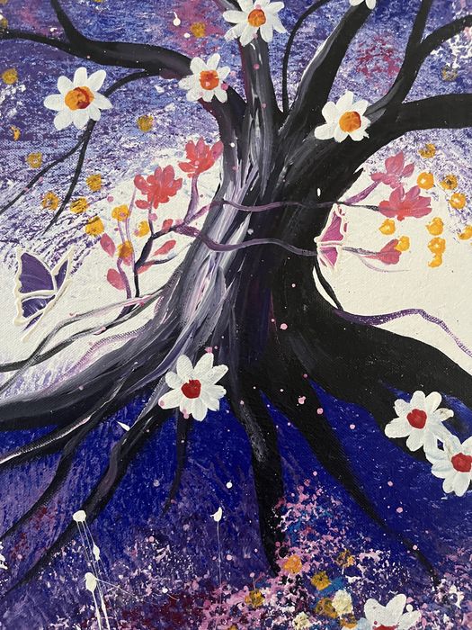 Obraz ręcznie malowany na płótnie 110x70 cm -certyfikat autentyczności