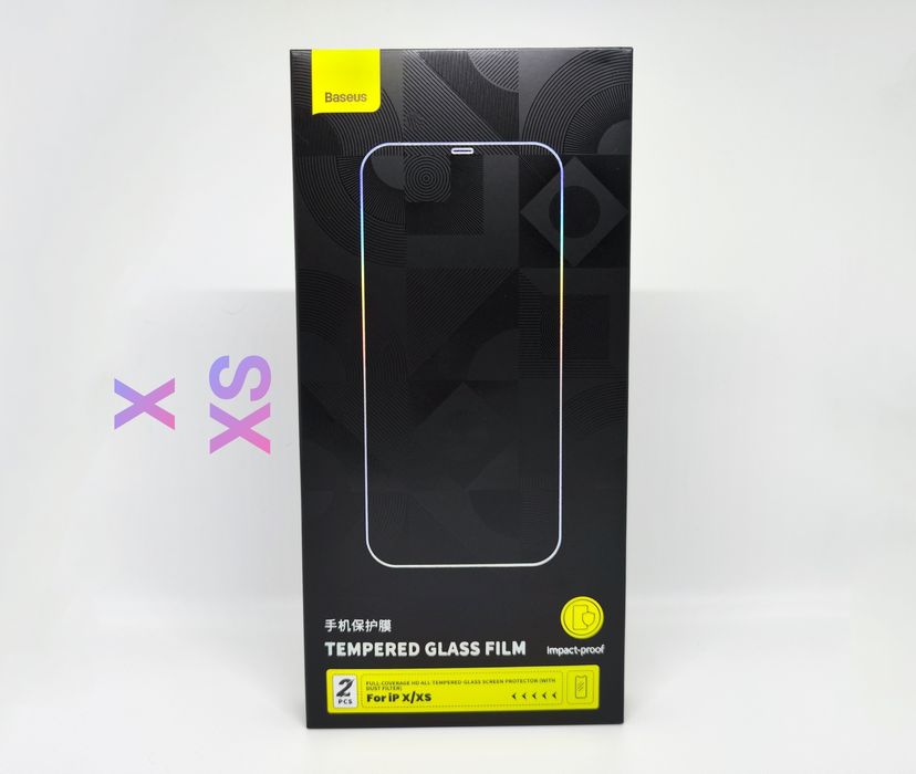 Apple iPhone X / XS. Baseus 2 захисних скла із сіточкою для динаміка