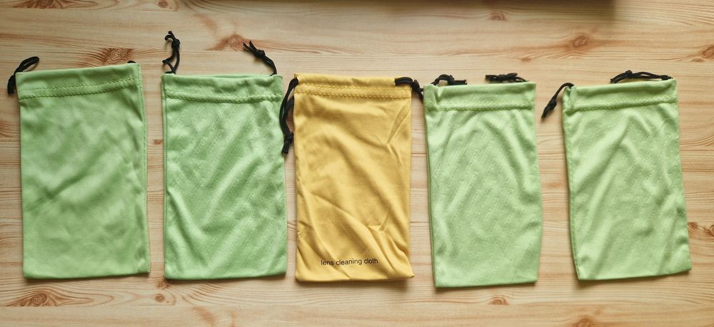 Pokrowce woreczki na okulary etui futerał 5 sztuk nowe
