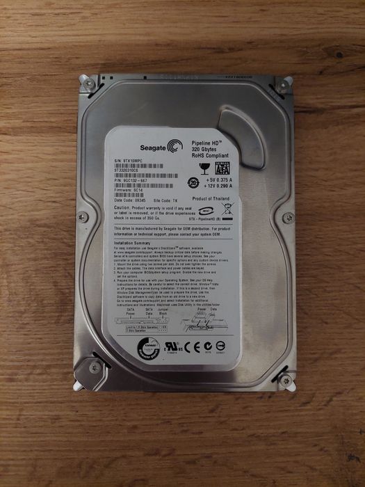 Dysk SATA 320GB Seagate Pipeline HD