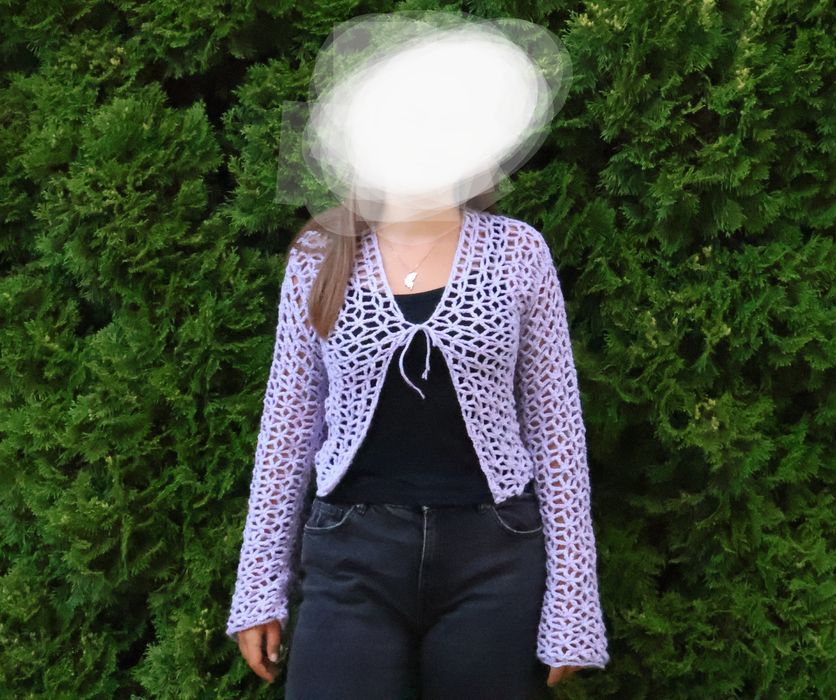 Fioletowy sweterek handmade