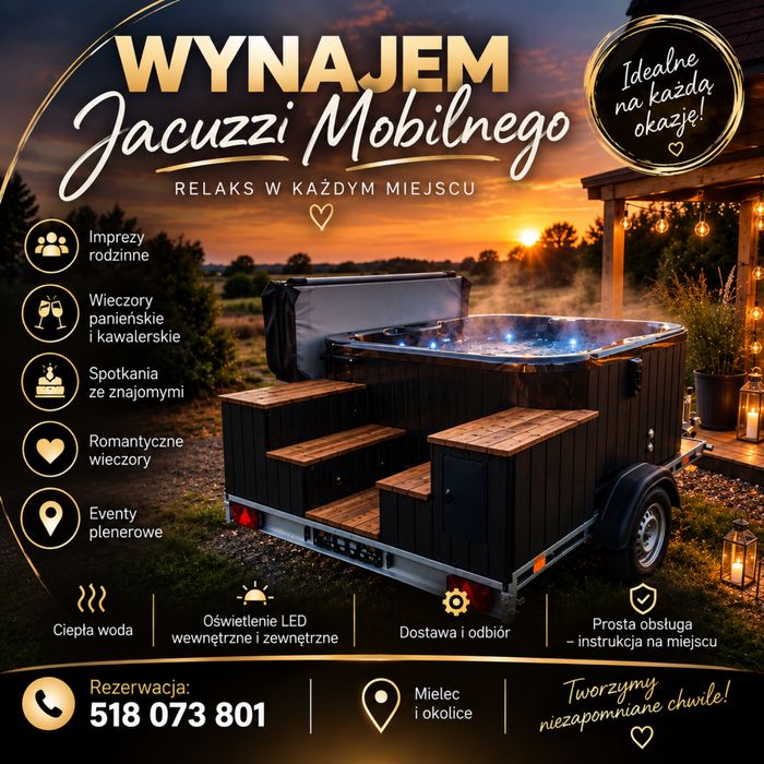 Wynajem Mobilnego Jacuzzi – Mielec i okolice!