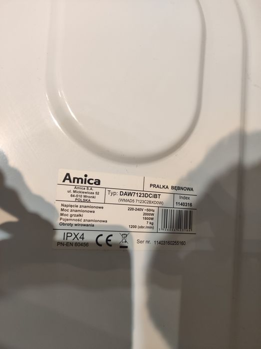 Drzwi od pralki Amica