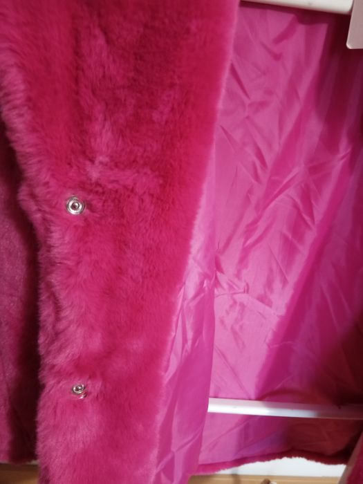 Artigo novo: Casaco rosa pelo inverno tamanho XL