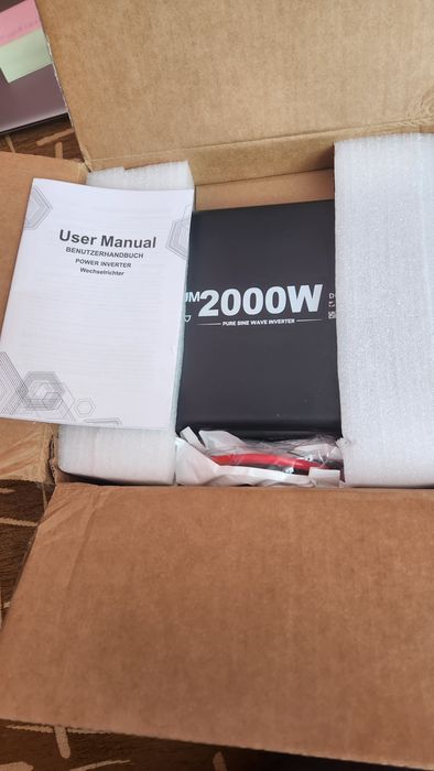 Інвертор Flamezum 2000W/4000W Чиста Синусоїда 12V в 220V для котла, холодильника