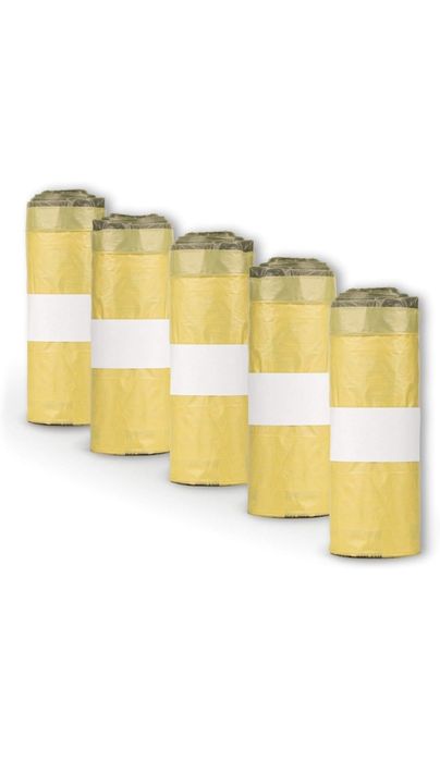 Worki do segregacji plastiku 90L, żółte, 10 sztuk solidne