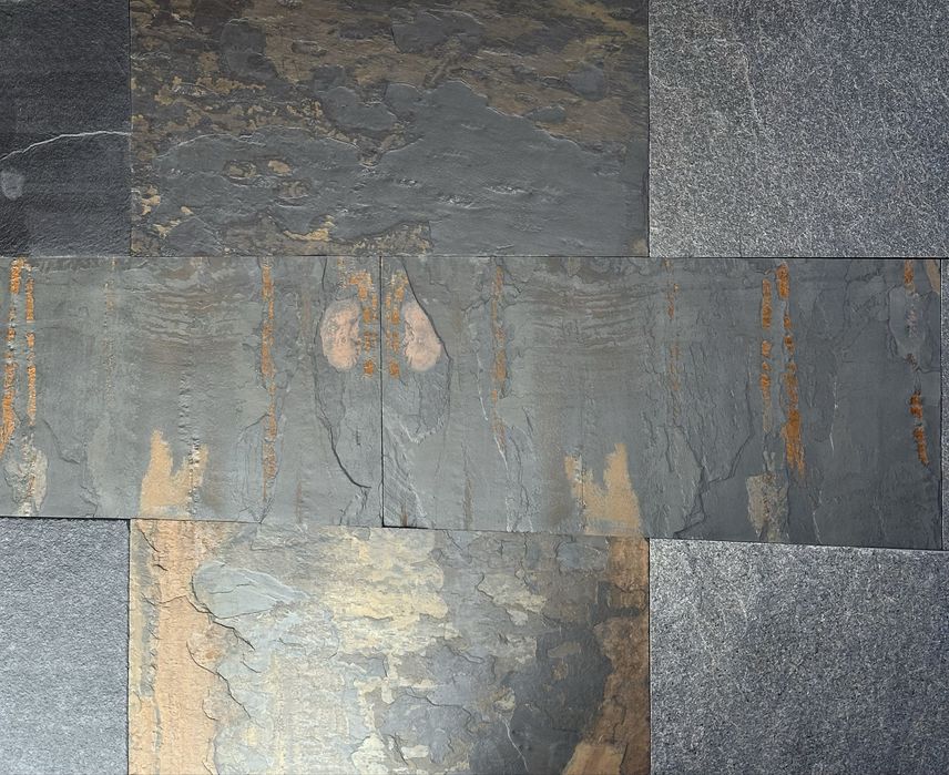 Індійський Сланець,Чорний,Графіт.Мультиколір,Сірий,Silver,Black,Камінь