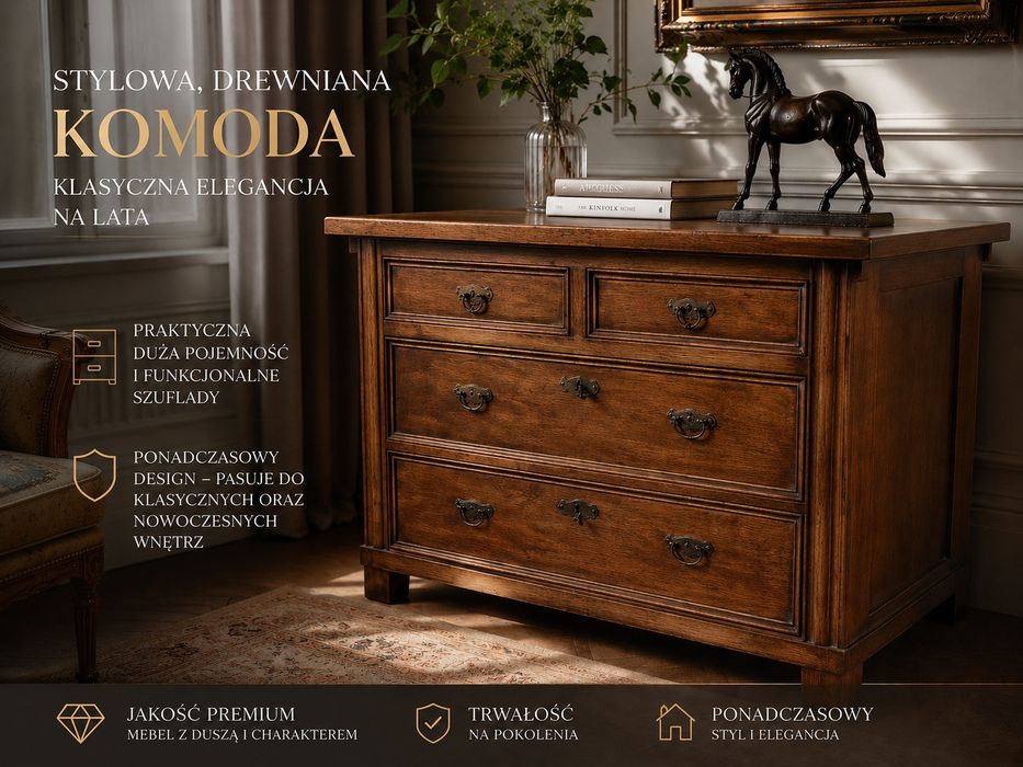 Komoda dębowa – solidny mebel w stylu klasycznym