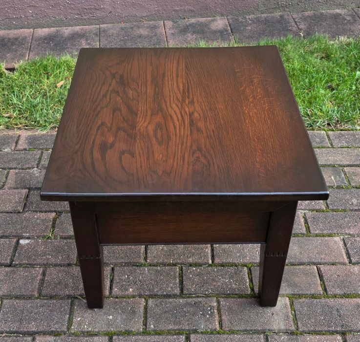 CIEKAWY Stylowy 100% Lity Dębowy Stolik Ława z Szufladą WYSYŁKA