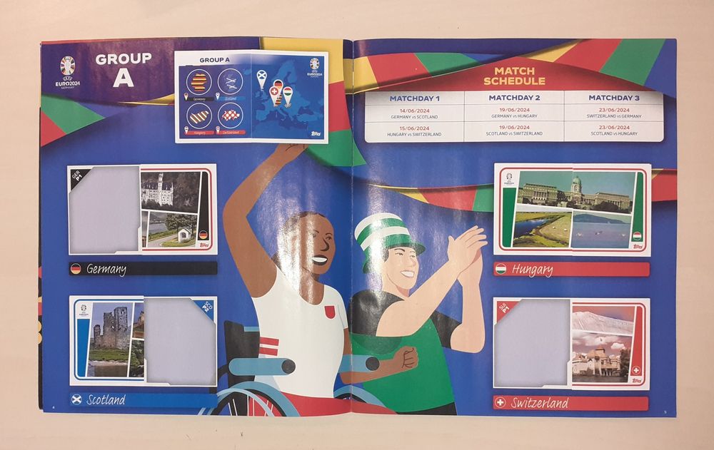 Caderneta Topps Uefa Euro 2024 Quase Completa 82% Cromos Colados (593/728) Muito Bom Estado