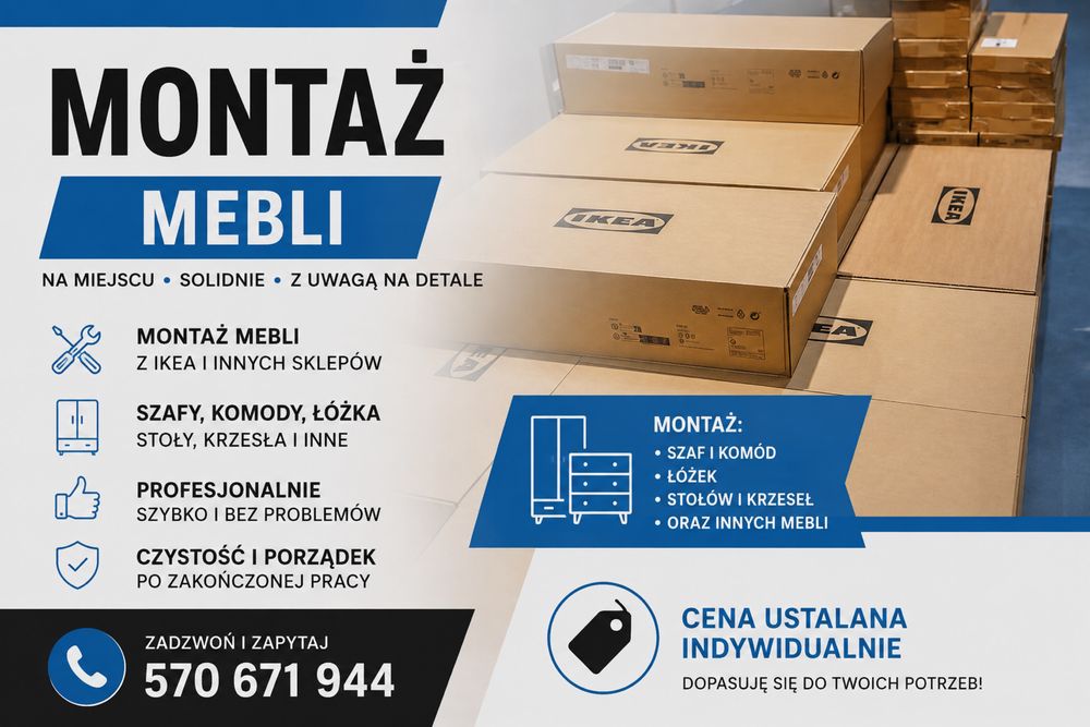 Montaż mebli, składanie mebli ikea, brw, agata meble