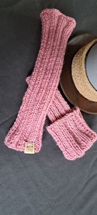 Różowe mitenki/ rękawiczki Handmade.