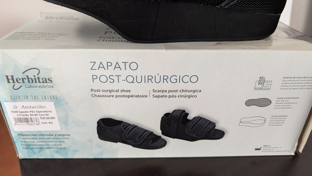 Sapato pós operatório. Ortopédico. Como novo.
