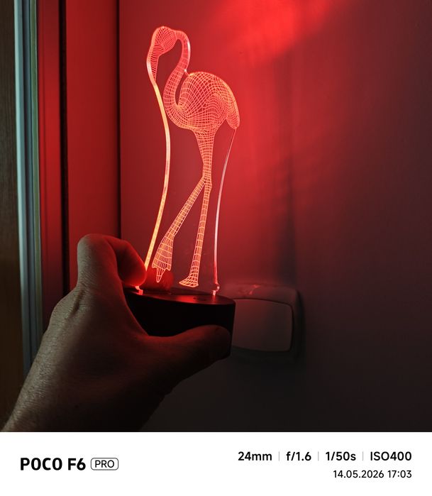 Lampka nocna 3D LED Flaming – 16 kolorów, Pilot | Stan BDB