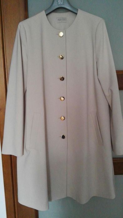 Płaszcz wiosenny elegancki Bialcon ecru