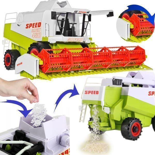 Ogromny Kombajn Zbożowy Traktor Zabawka /Ruchome Elementy\ 73cm