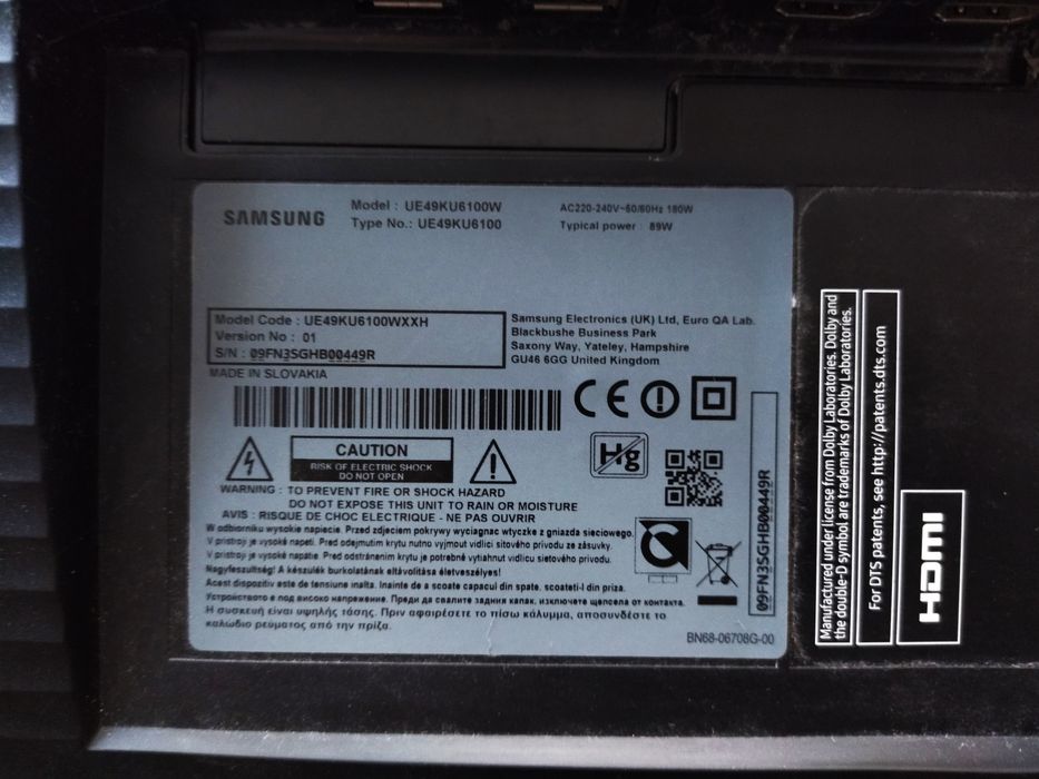 Tv Samsung UE49KU6100W zasilacz BN44-00807A