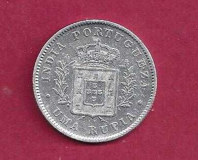 MONARQUIA   INDIA EX-COLONIA D.LUIS I  RUPIA  1881  CALCUTÁ     PRATA