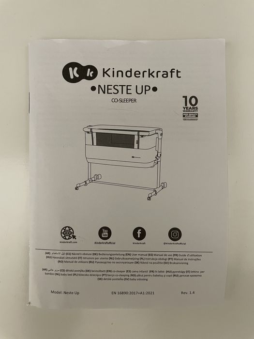 Berço Co-Slepping KINDERKRAFT Neste Up Cinzento Claro